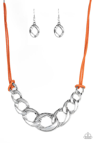 Naturally Nautical Orange Suede Silver