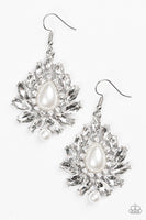 Trophy Trove White Tear Drop Pearl Rhinestone